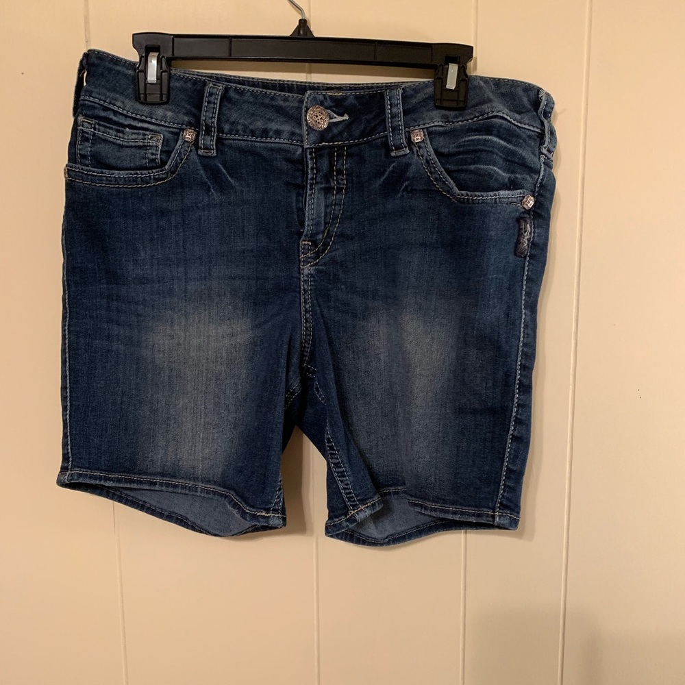 Silver jean shorts